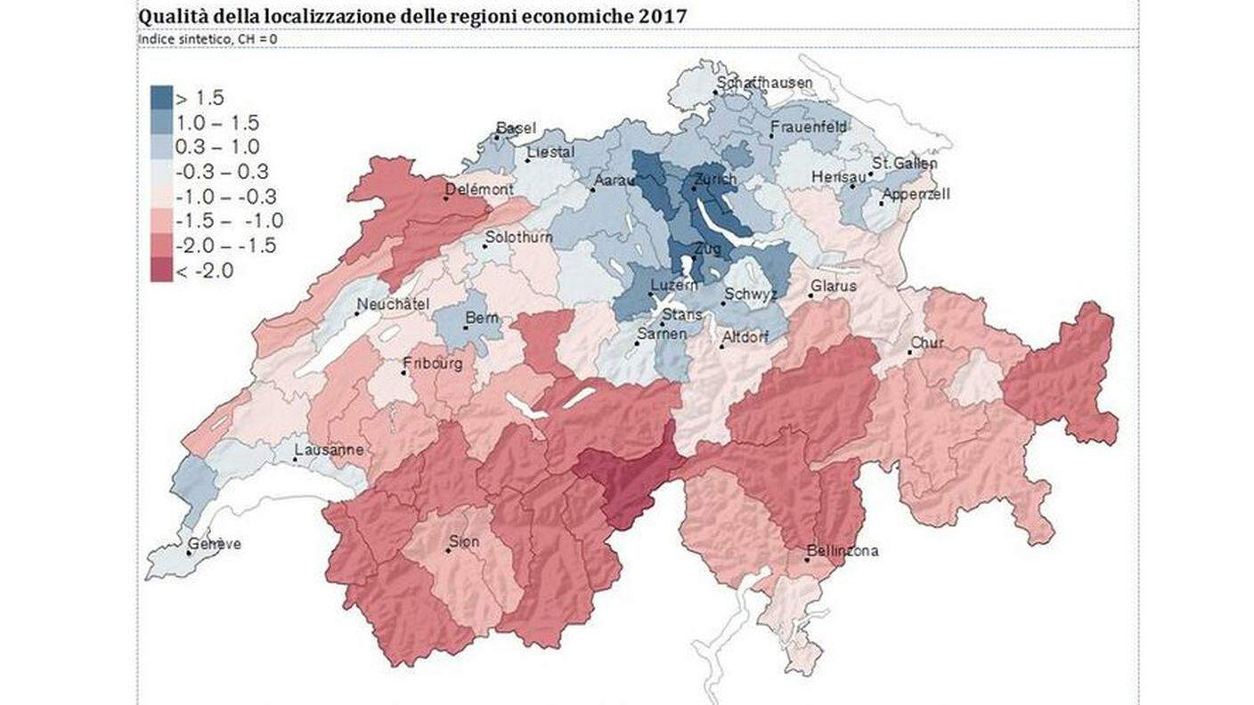 Qualità della localizzazione delle regioni economiche, 2017