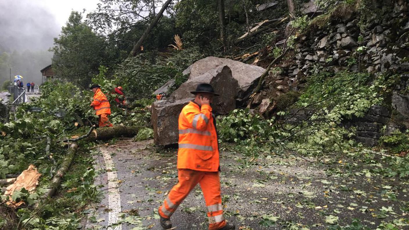 Un'immagine scattata sabato pomeriggio in Lavizzara