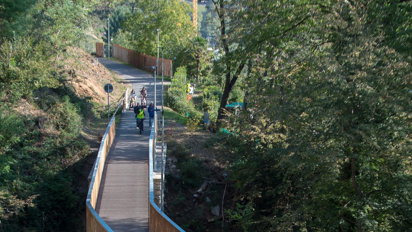 Dove ora c'è la ciclopista una volta passava il tram