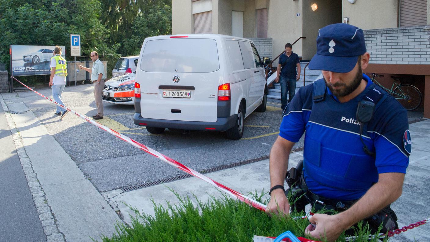 Il luogo della sciagura in Via San Gottardo a Bellinzona