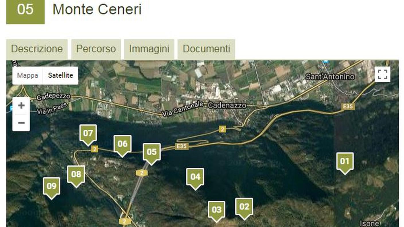 L'itinerario del Monte Ceneri