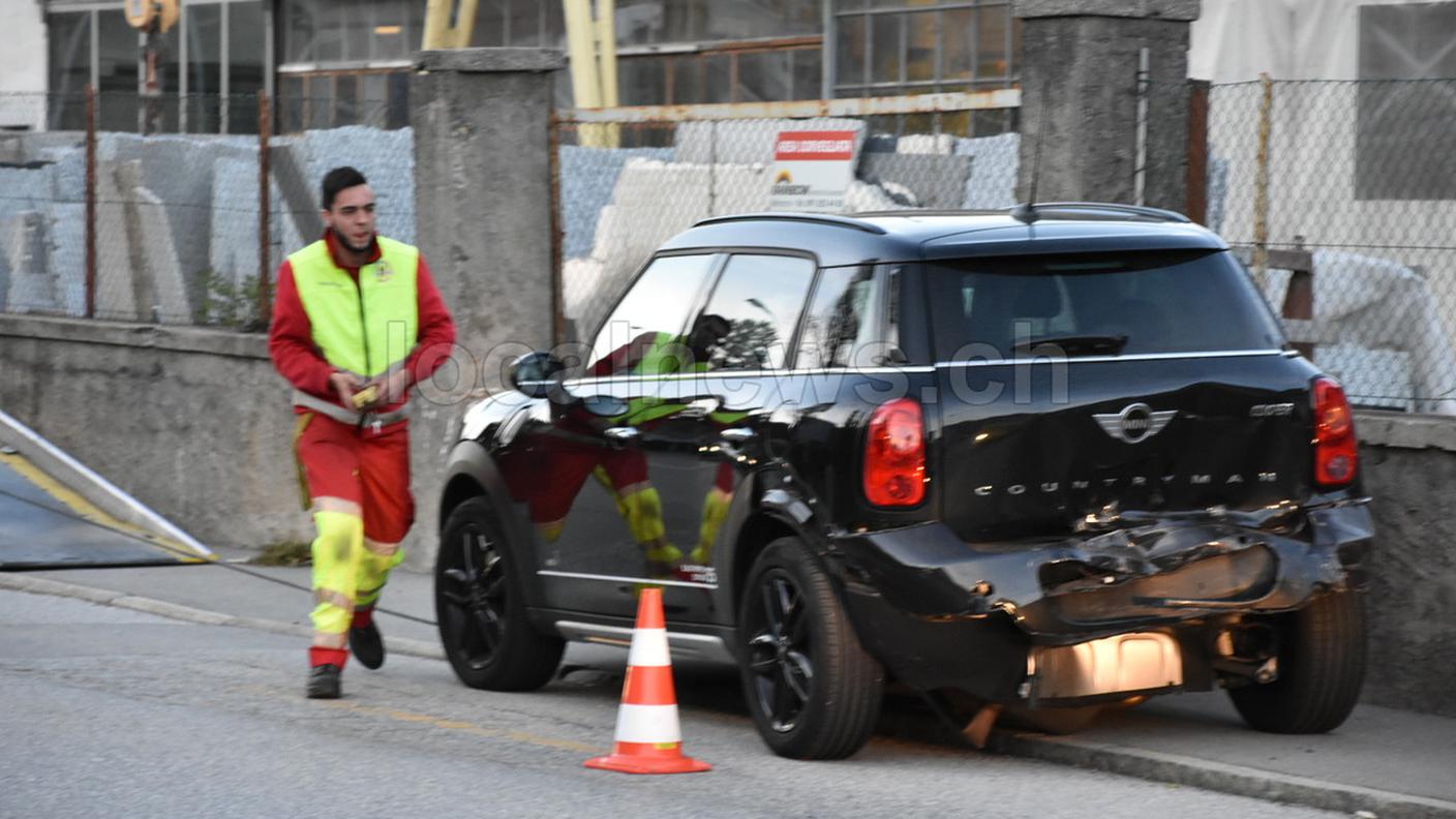 Una delle vetture coinvolte nell'incidente a Rivera martedì