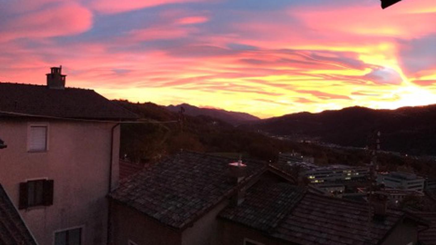 Lo spettacolare tramonto di domenica sera