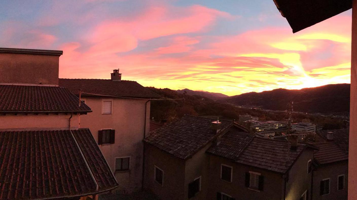Lo spettacolare tramonto di domenica sera