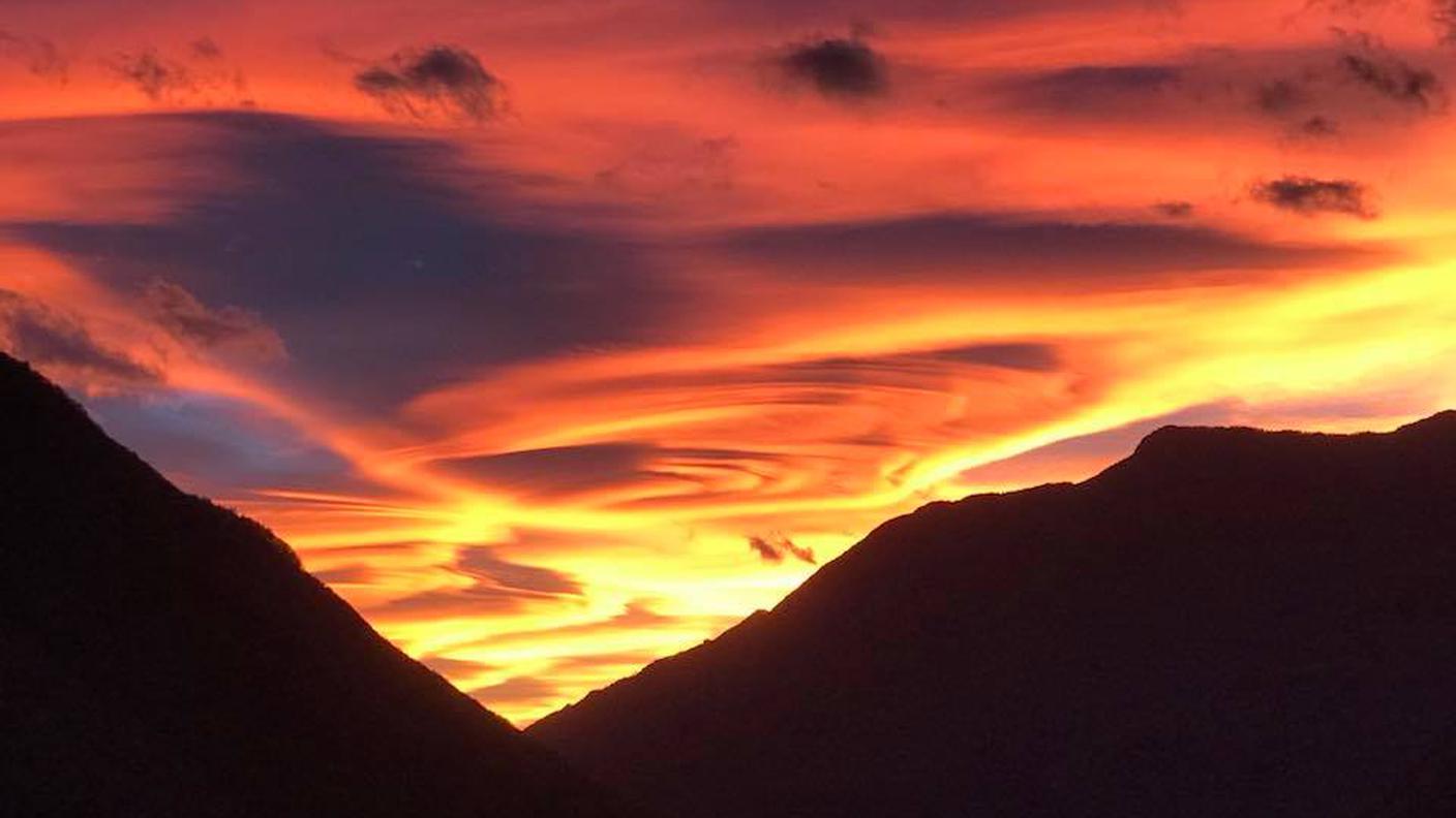 Lo spettacolare tramonto di domenica sera