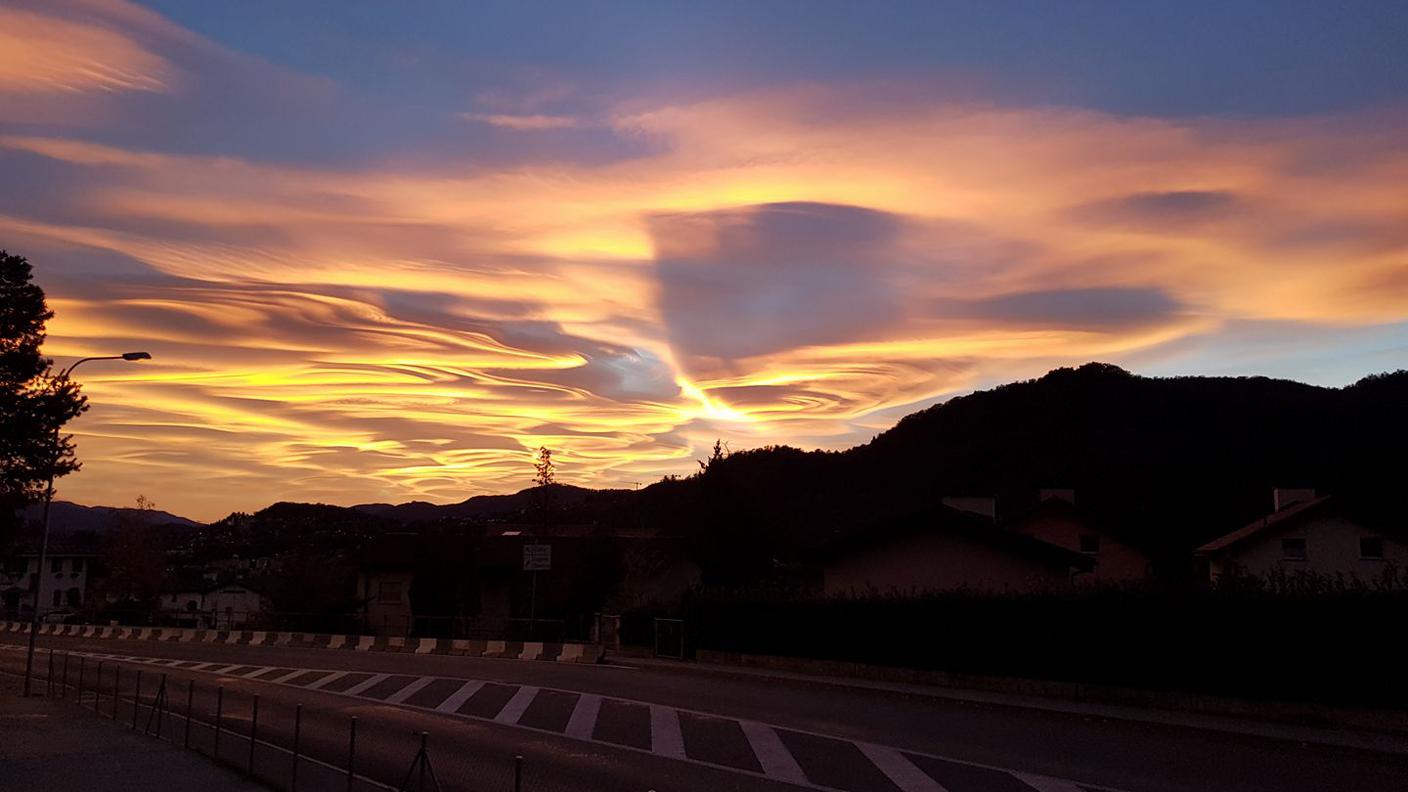 Lo spettacolare tramonto di domenica