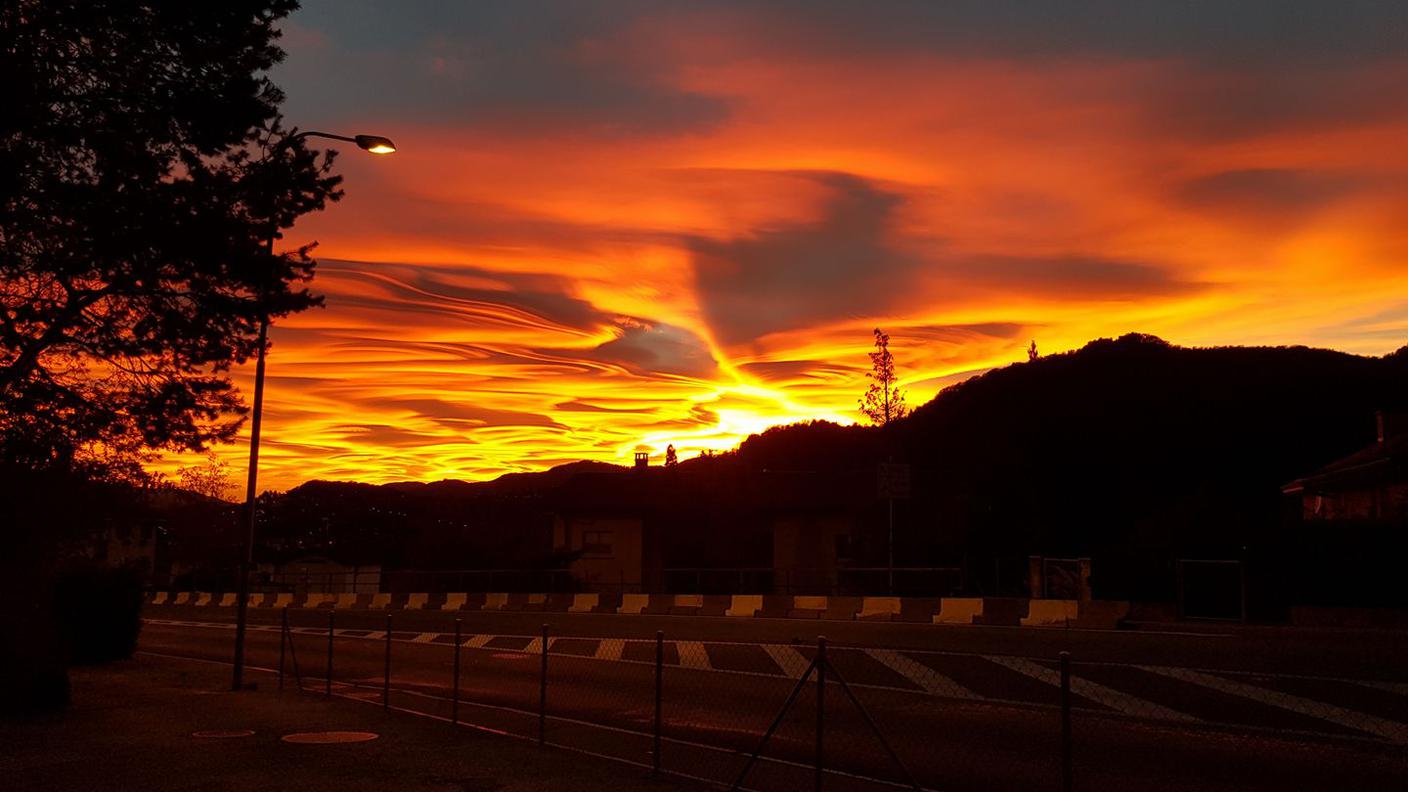 Lo spettacolare tramonto di domenica