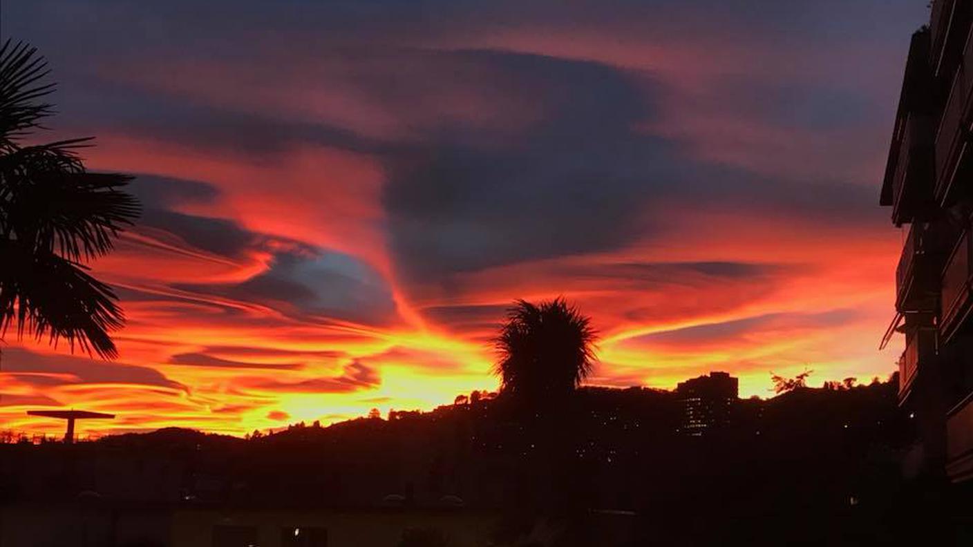 Lo spettacolare tramonto di domenica