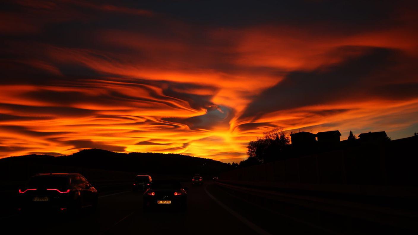 Il bellissimo tramonto di domenica