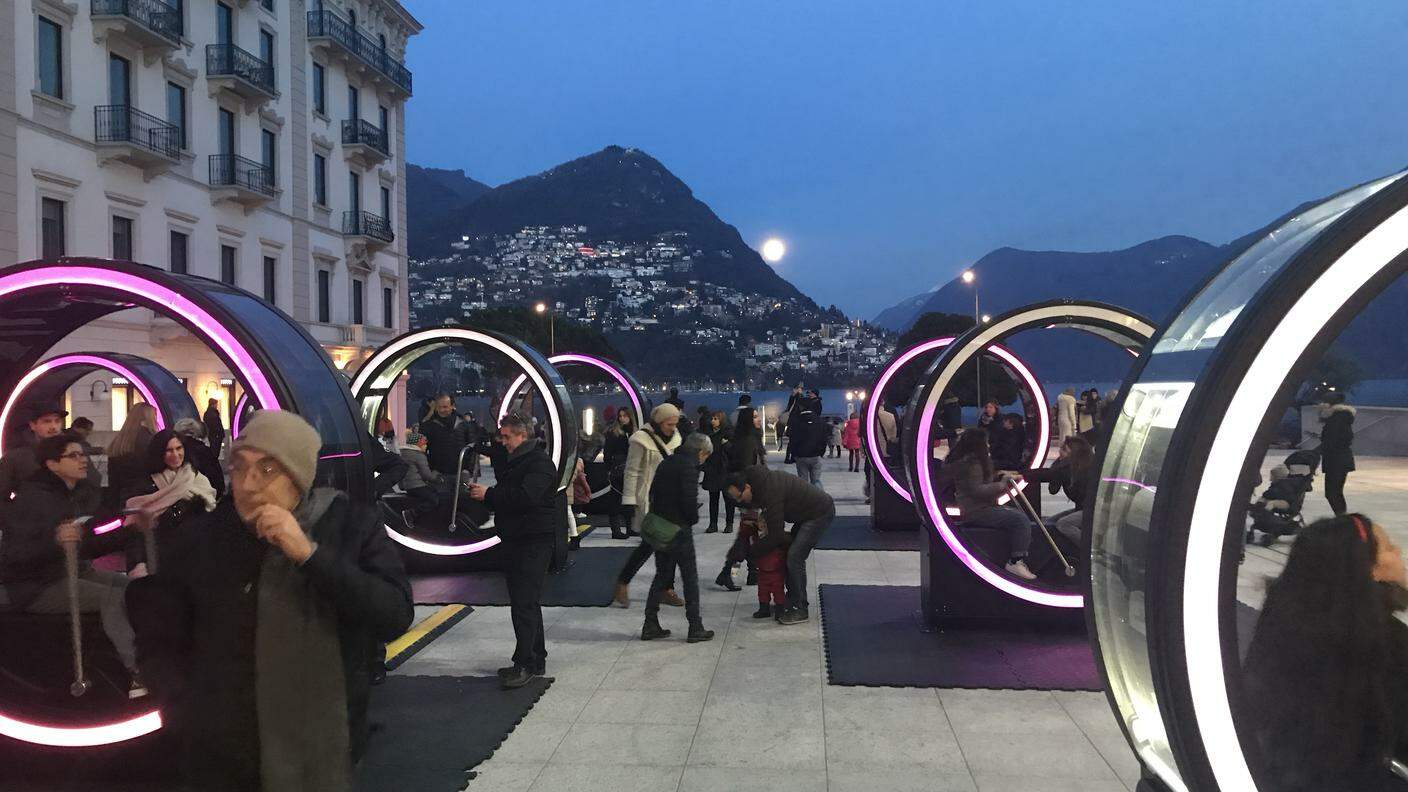 Loop a Lugano dopo essere stato premiato al Festival Luminothérapie nel 2016