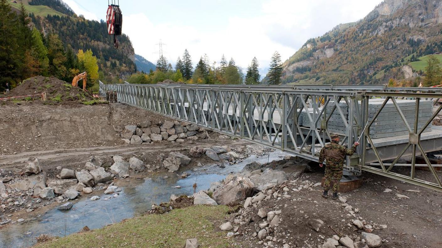 A Cevio è prevista la posa di un ponte provvisorio simile a quello realizzato nella Kandertal