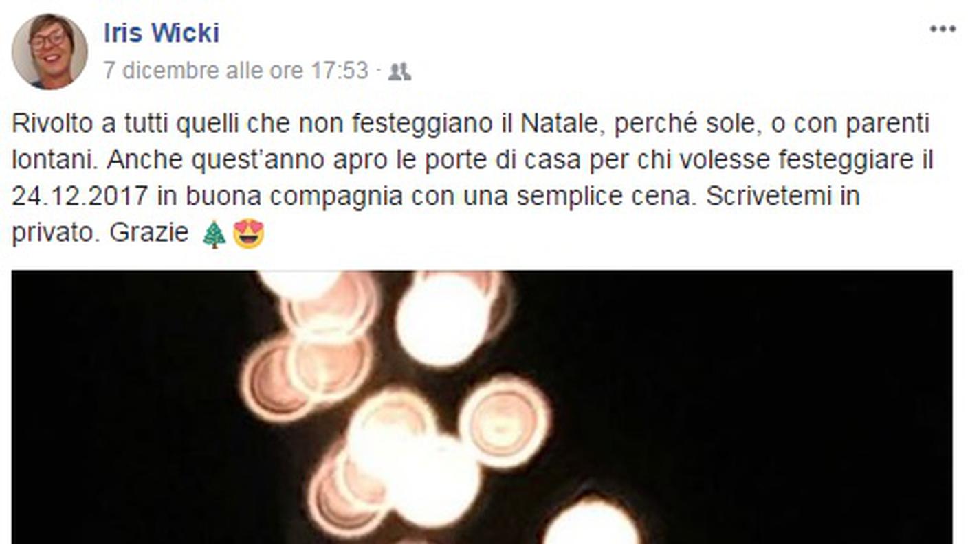 L'annuncio pubblicato quest'anno su Facebook
