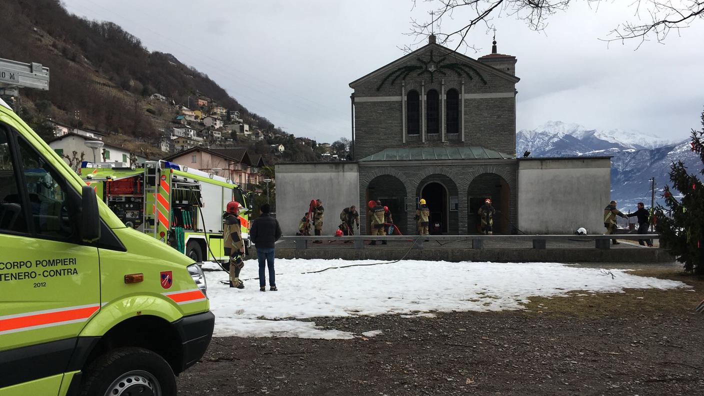 Pompieri in azione a Riazzino