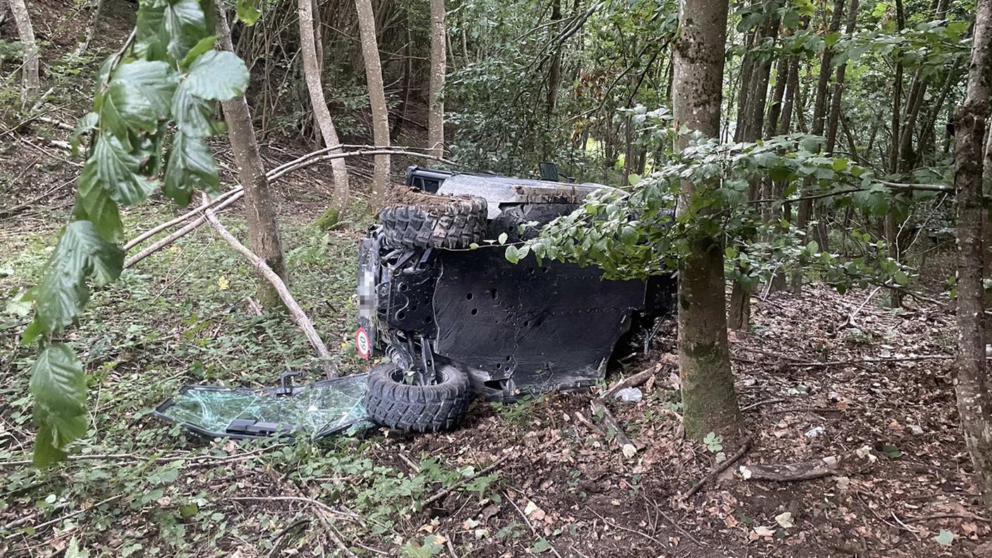 Il trattore si è fermato nel bosco sottostante.jpg