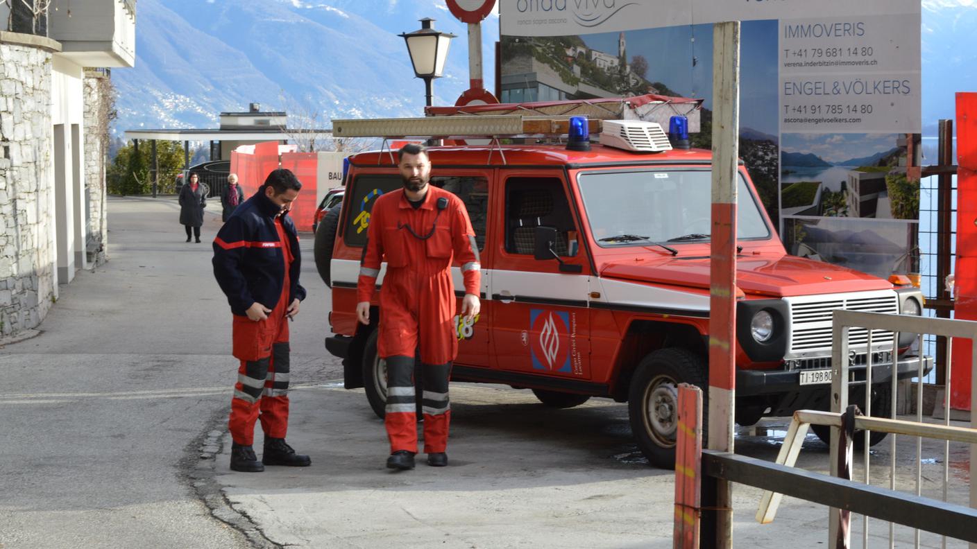 Intervenuta anche l'unità tecnica dei pompieri di Locarno