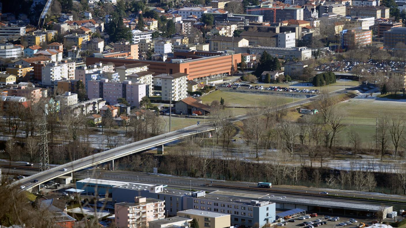 L'area dove verrà realizzato il semisvincolo a Bellinzona