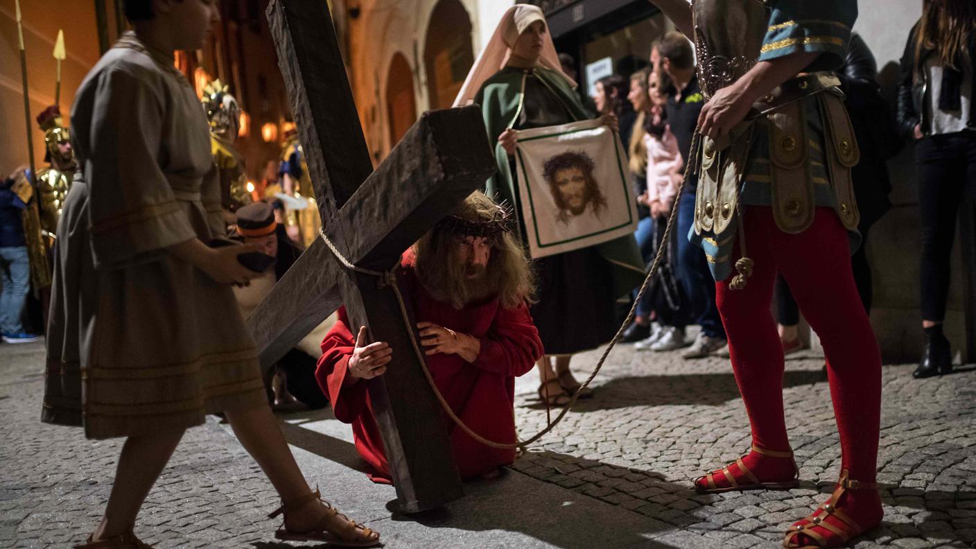 Un momento delle processioni storiche di Mendrisio nel 2017