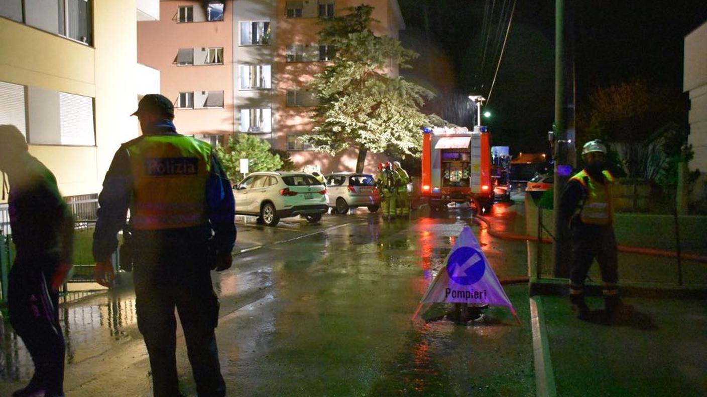 L'intervento dei soccorsi in Via Lucerna a Biasca, giovedì sera