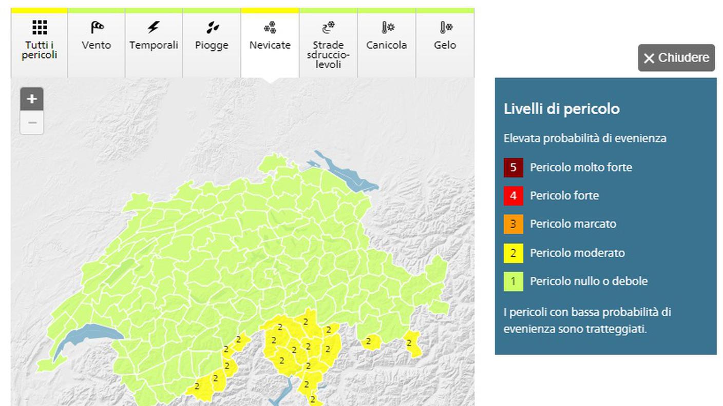 Le principali zone a rischio (clicca sull'immagine per ingrandirla)