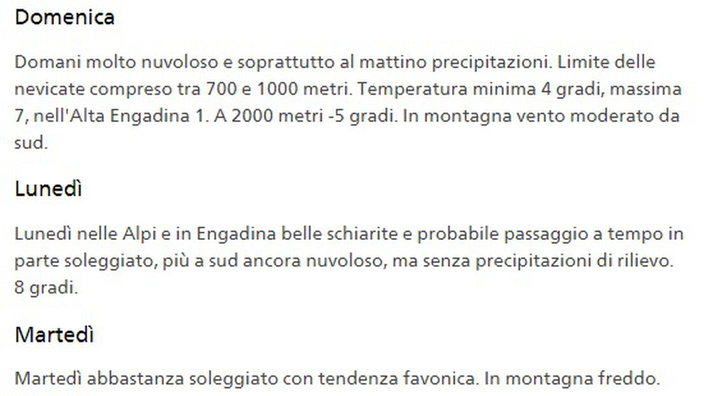 Il tempo in breve (clicca sull'immagine per ingrandirla)