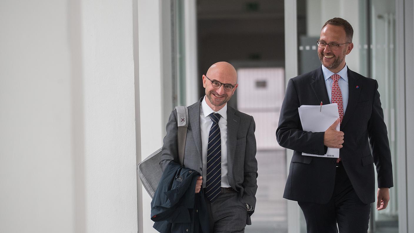 Marzio Della Santa, capo Sezione enti locali, Norman Gobbi, consigliere di Stato ticinese