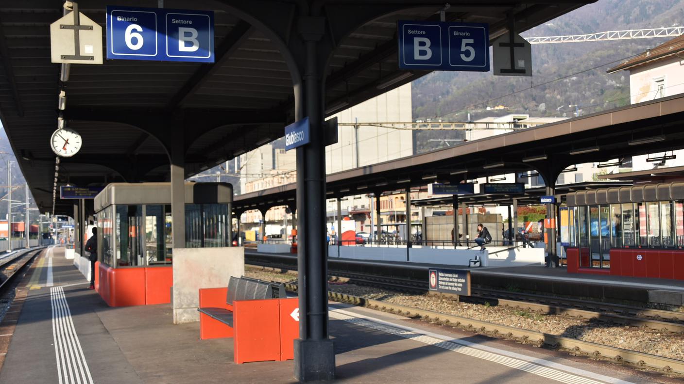 La stazione di Giubiasco giovedì poche ore dopo l'incidente