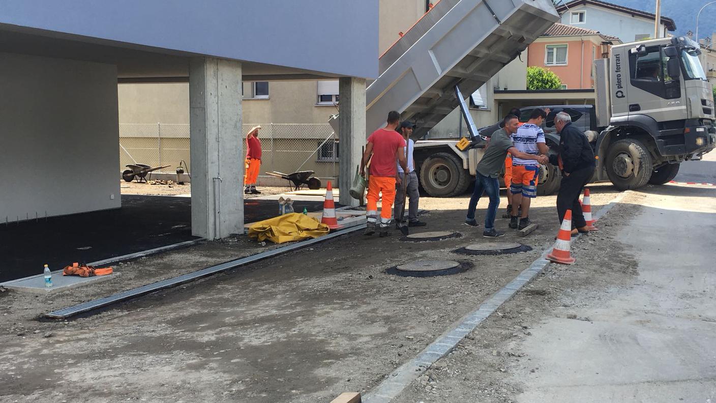 Il cantiere in Via Varenna a Locarno