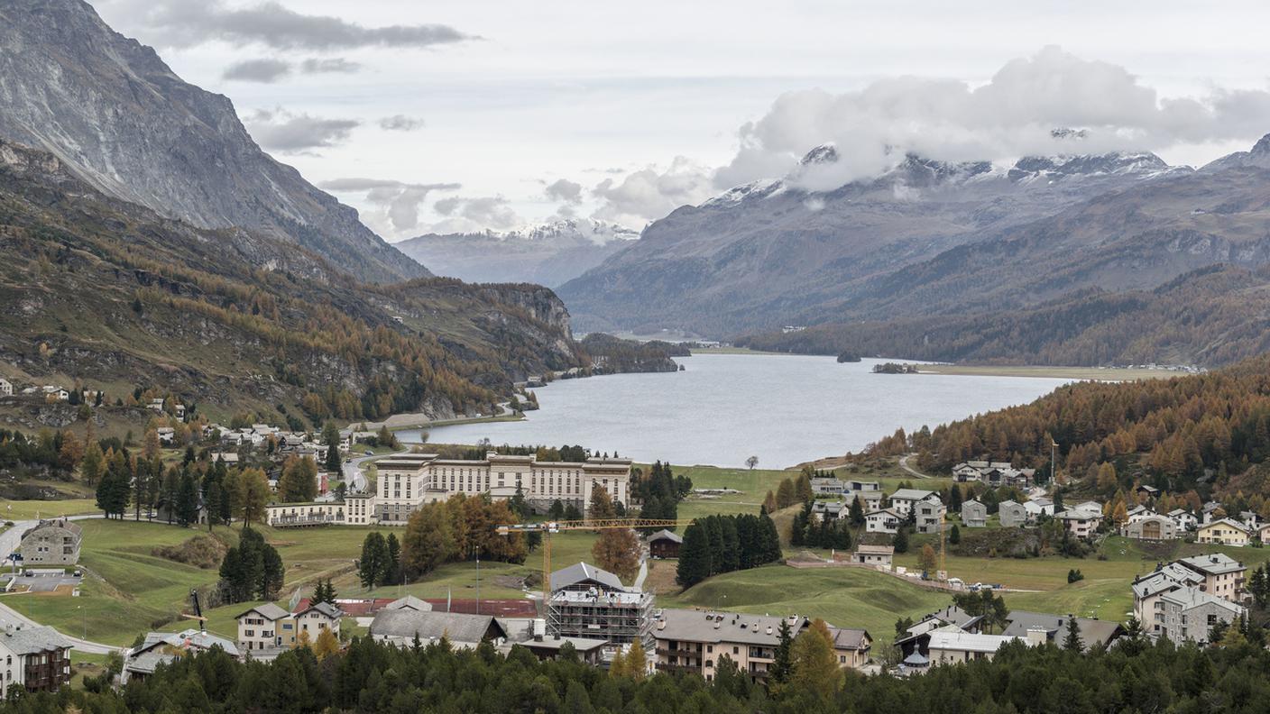 Una veduta panoramica del comune di Maloja