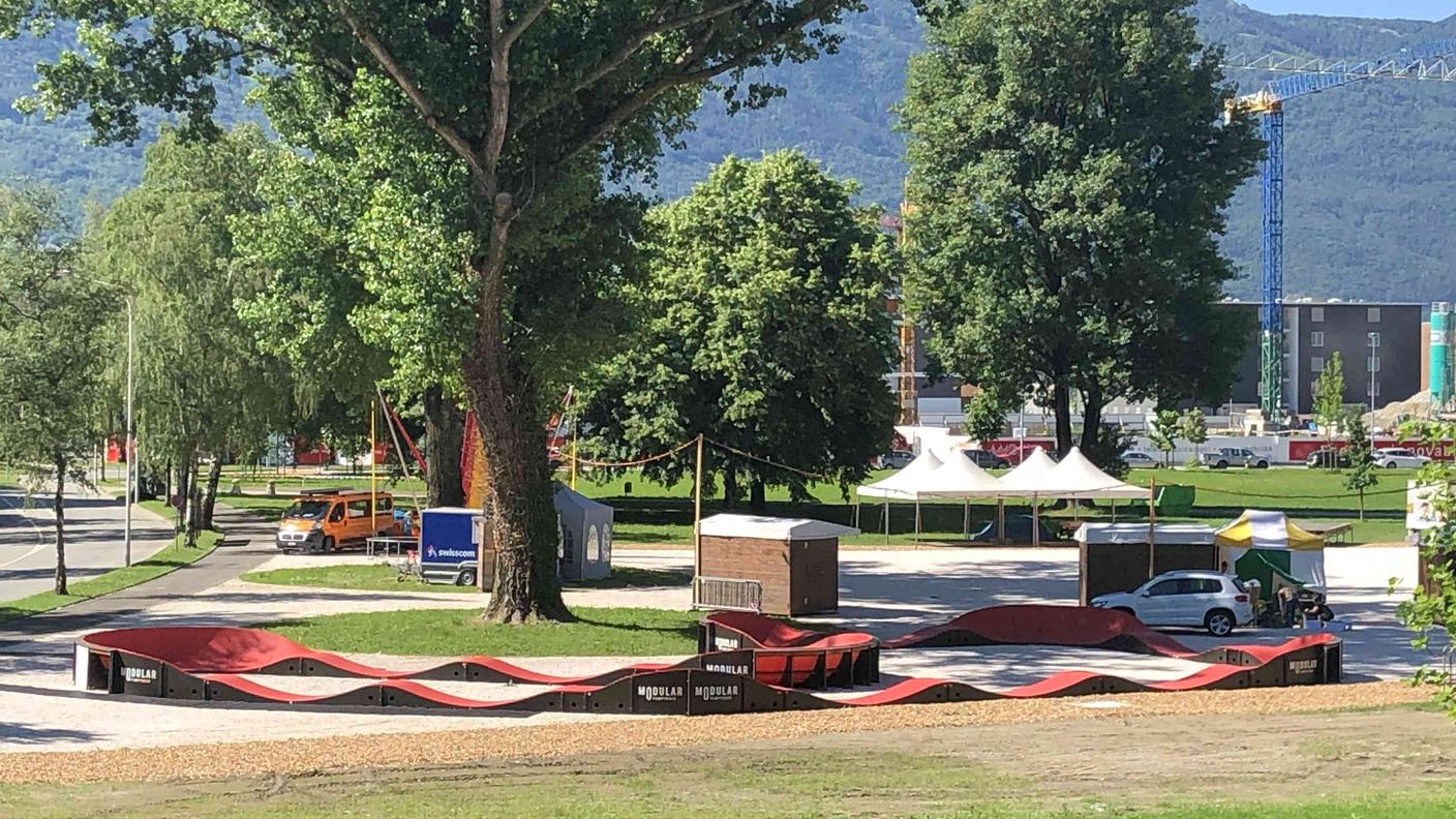 La pista di Pumptrack al parco urbano a Bellinzona è molto apprezzata dal pubblico