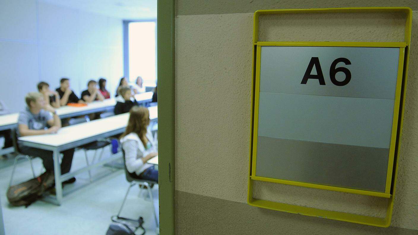 Un'aula del liceo cantonale di Mendrisio, durante una lezione