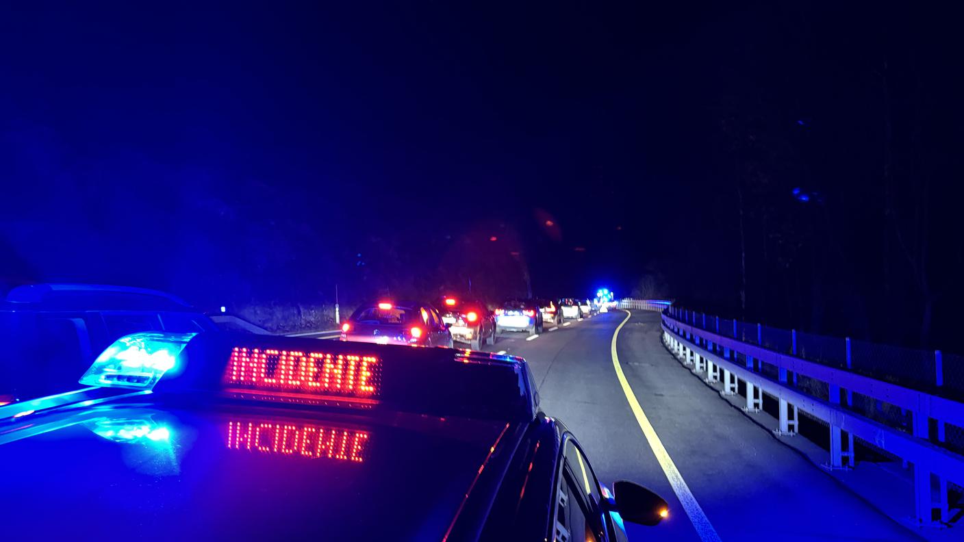 Il traffico è rimasto perturbato per circa un'ora