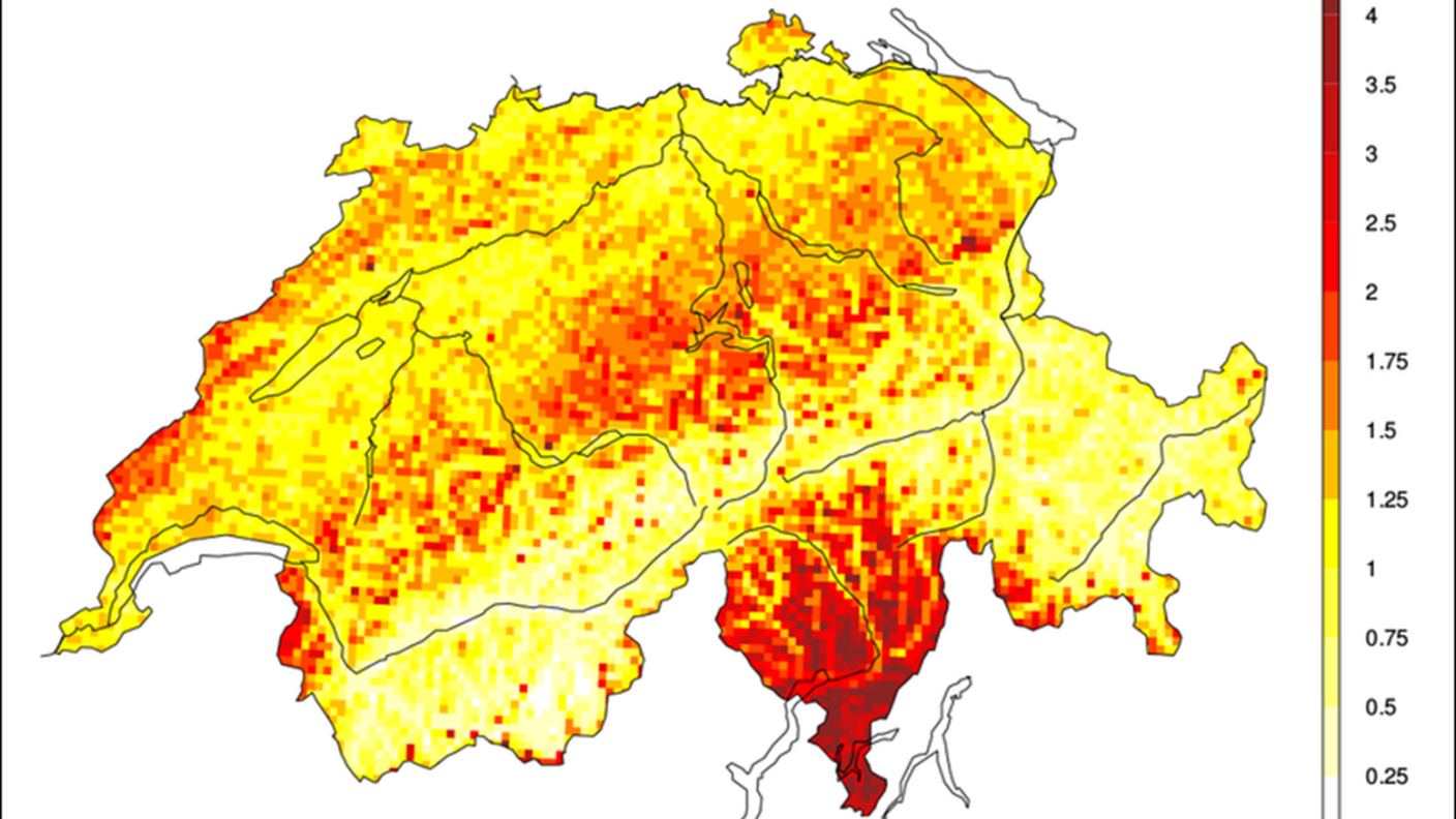 Concentrazione di fulmini in Svizzera: il Ticino in testa