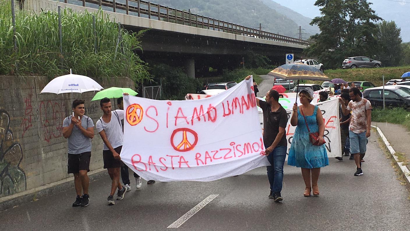 Un momento del corteo di protesta