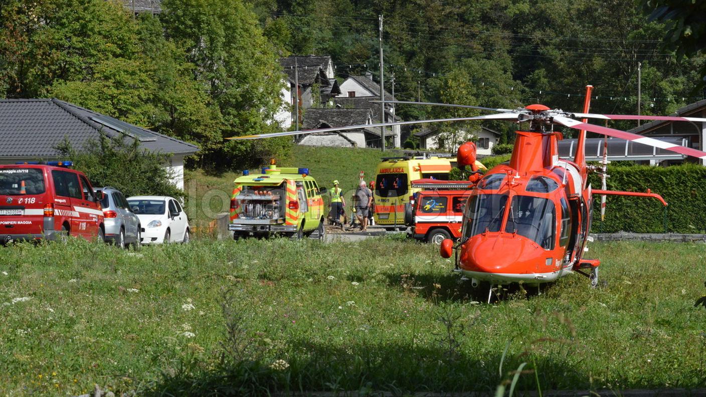L'elicottero della REGA sul luogo dell'incidente