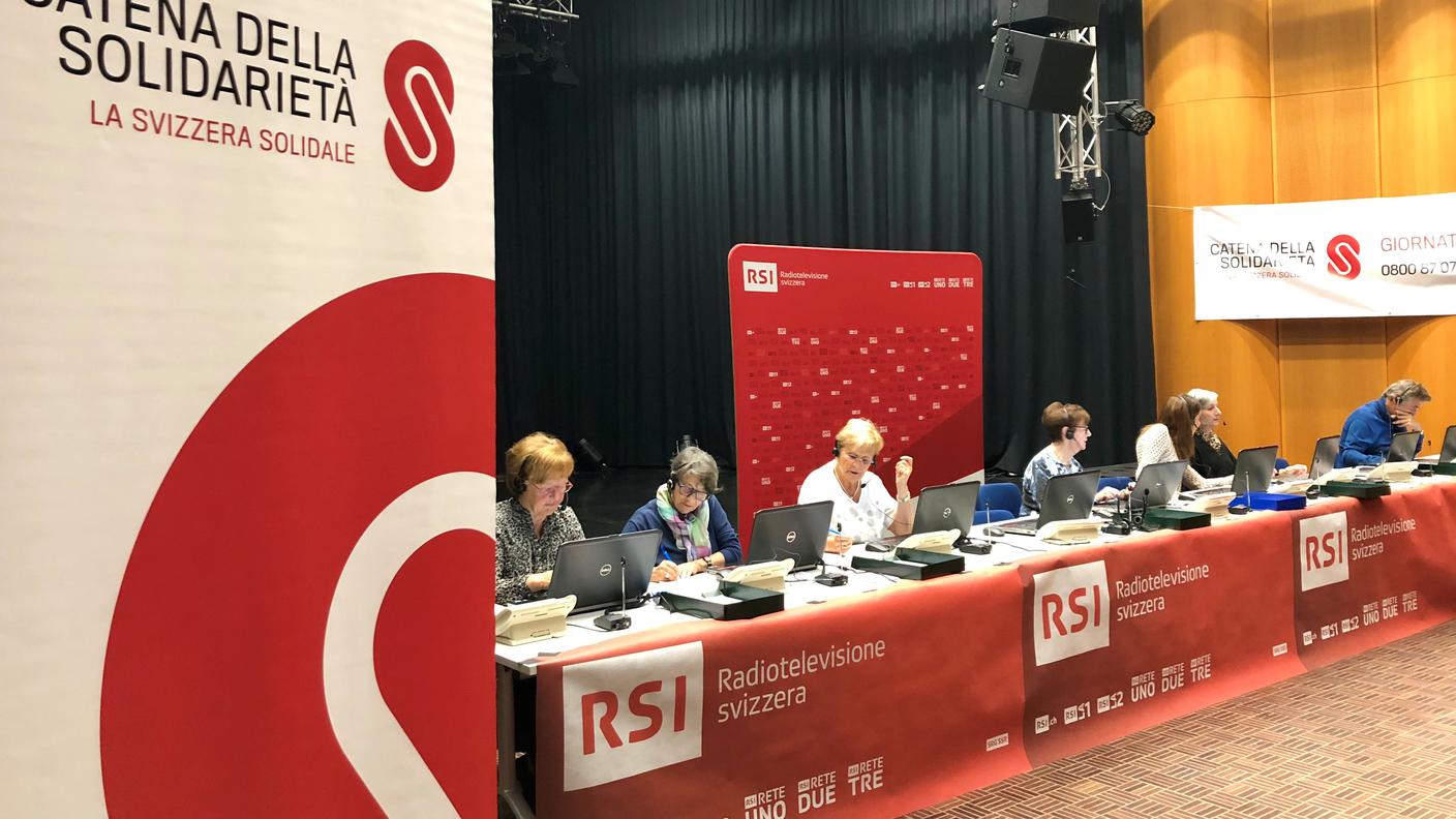 Le operatrici del centro di raccolta a Lugano delle promesse di donazione