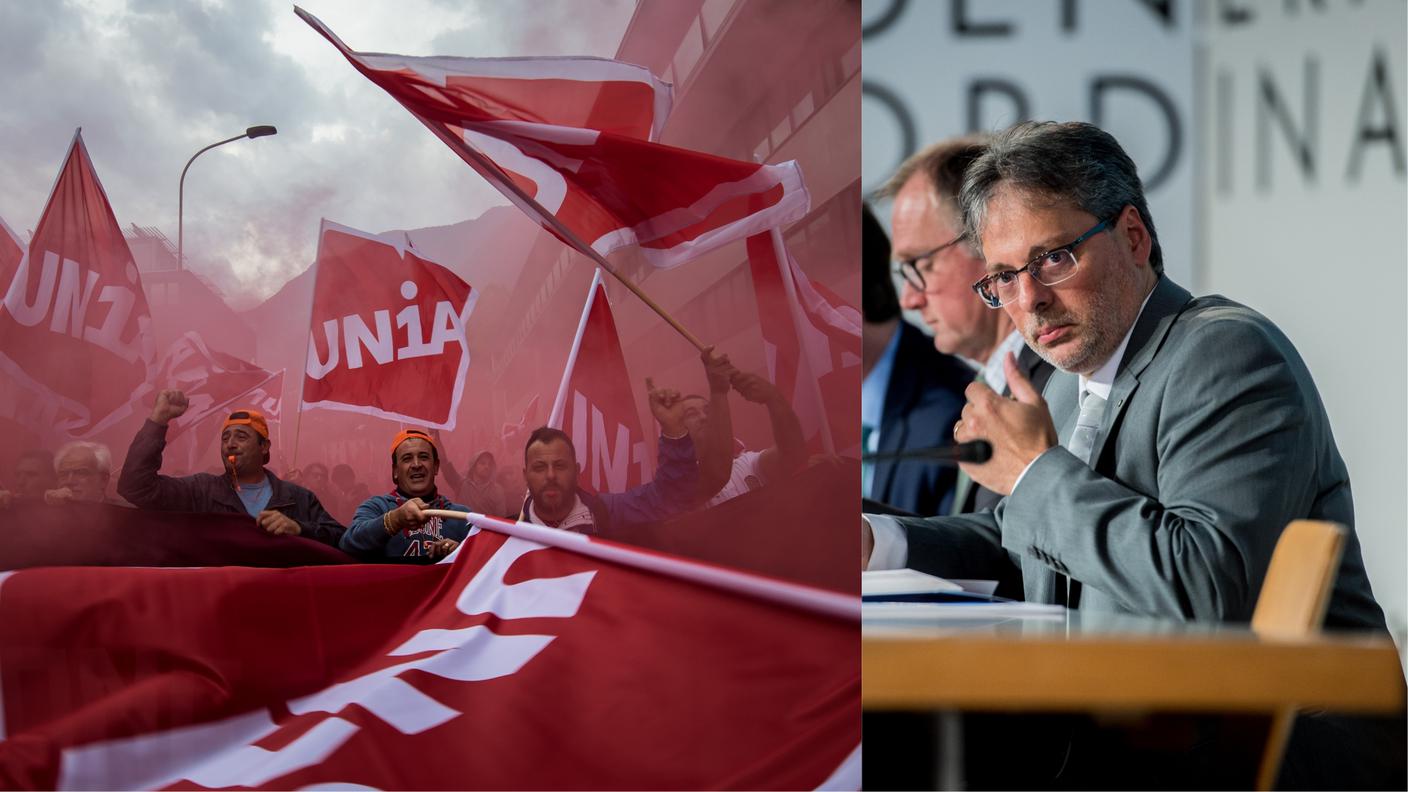 Il direttore della sezione ticinese della SSIC, Nicola Bagnovini (d)