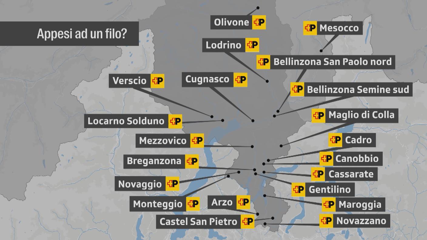 uffici postali a rischio in Ticino e nel Moesano