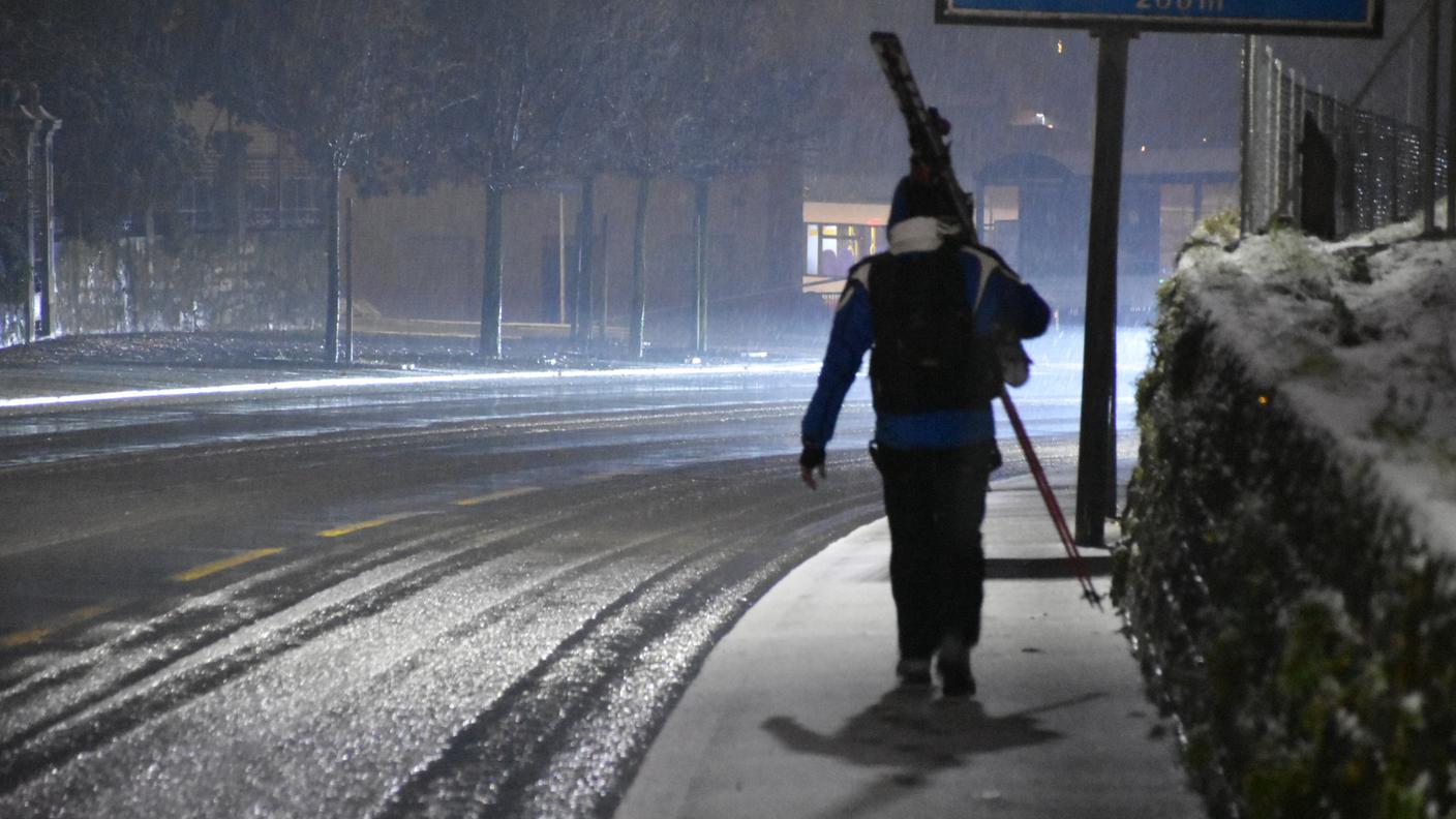 Prima neve in pianura: un'immagine scattata nel Mendrisiotto