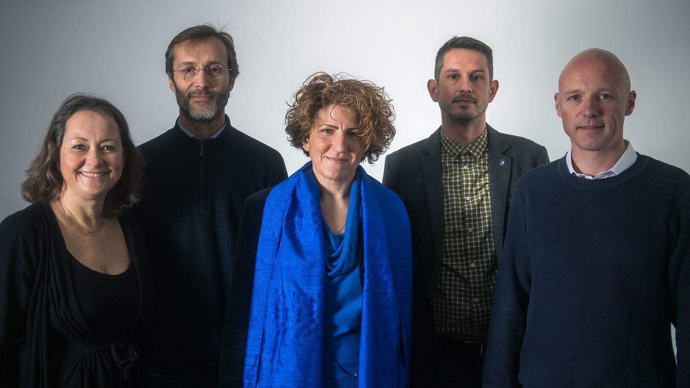 Nella foto da sinistra: Claudia Crivelli Barella, Marco Noi, Samntha Bourgoin, Andrea Stephani e Nicola Schönenberger