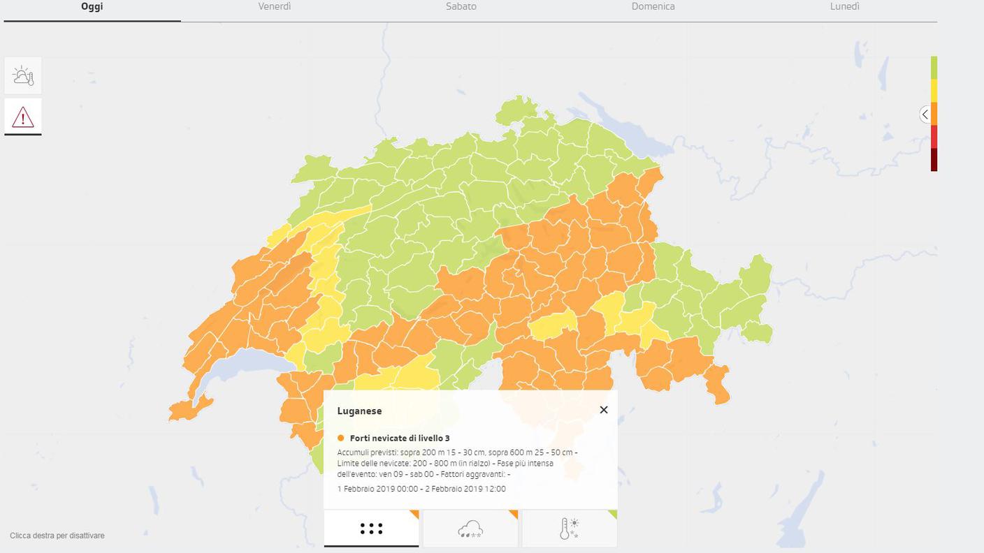 La mappa dell'allerta