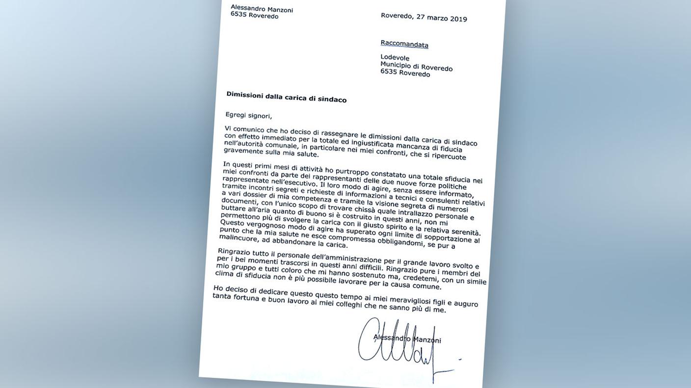 La lettera di Manzoni inviata al Municipio