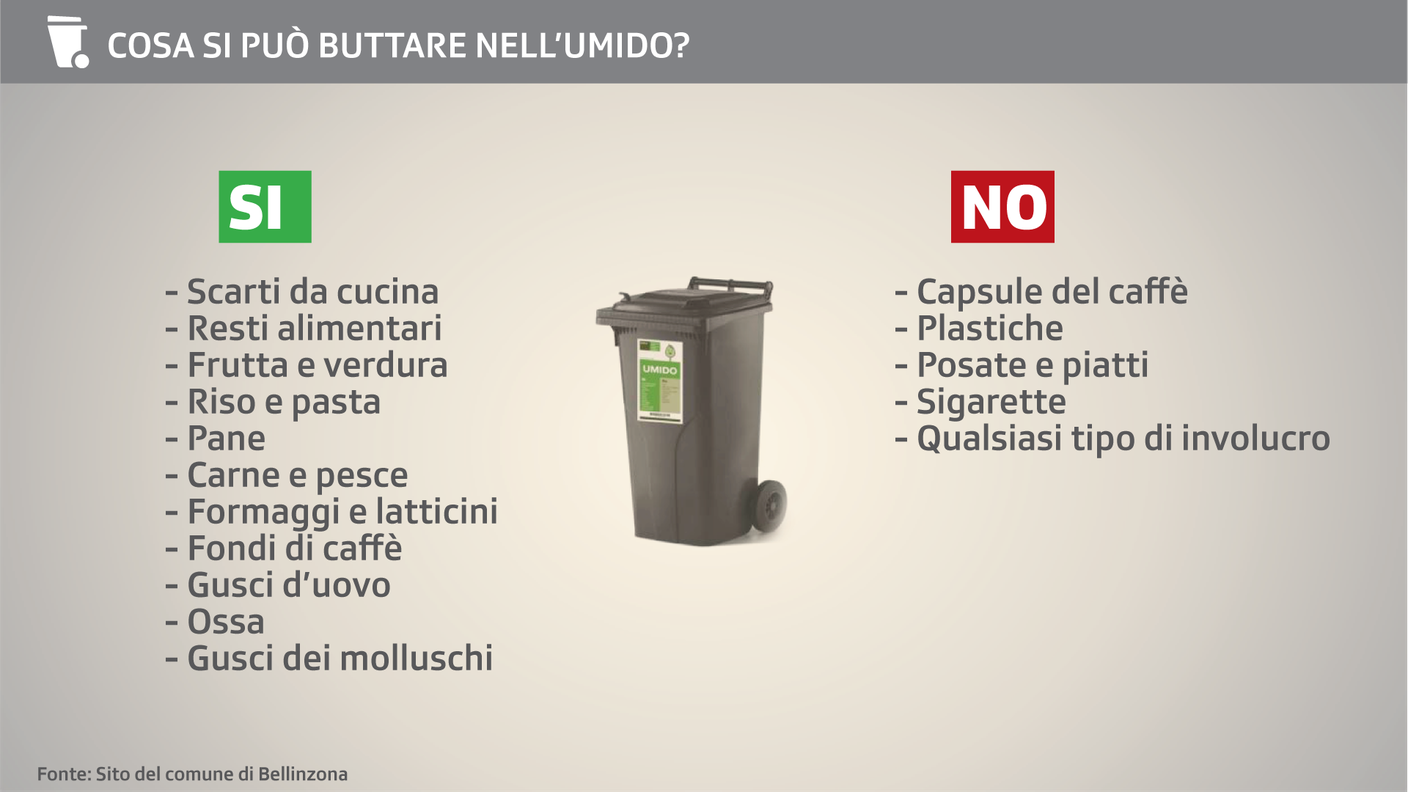 Cosa si può buttare nell'umido?