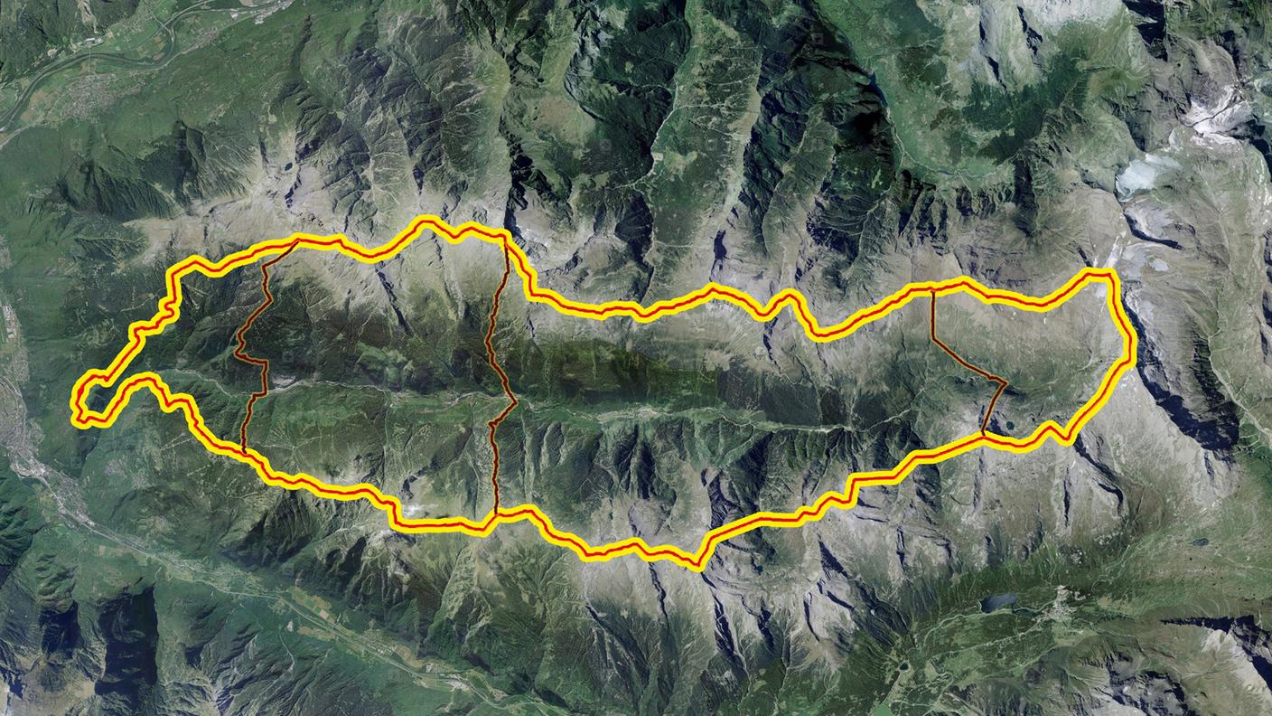 La zona che sarà occupata dal futuro Parco della Calanca