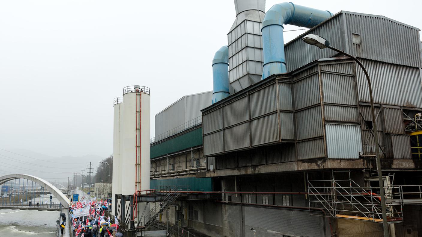 A gennaio le proteste contro i tagli alla filiale Steeltec di Emmenbruecke.jpg