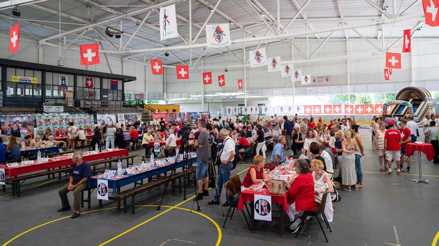 Una panoramica della festa della Lega dei Ticinesi svoltasi giovedì a Chiasso