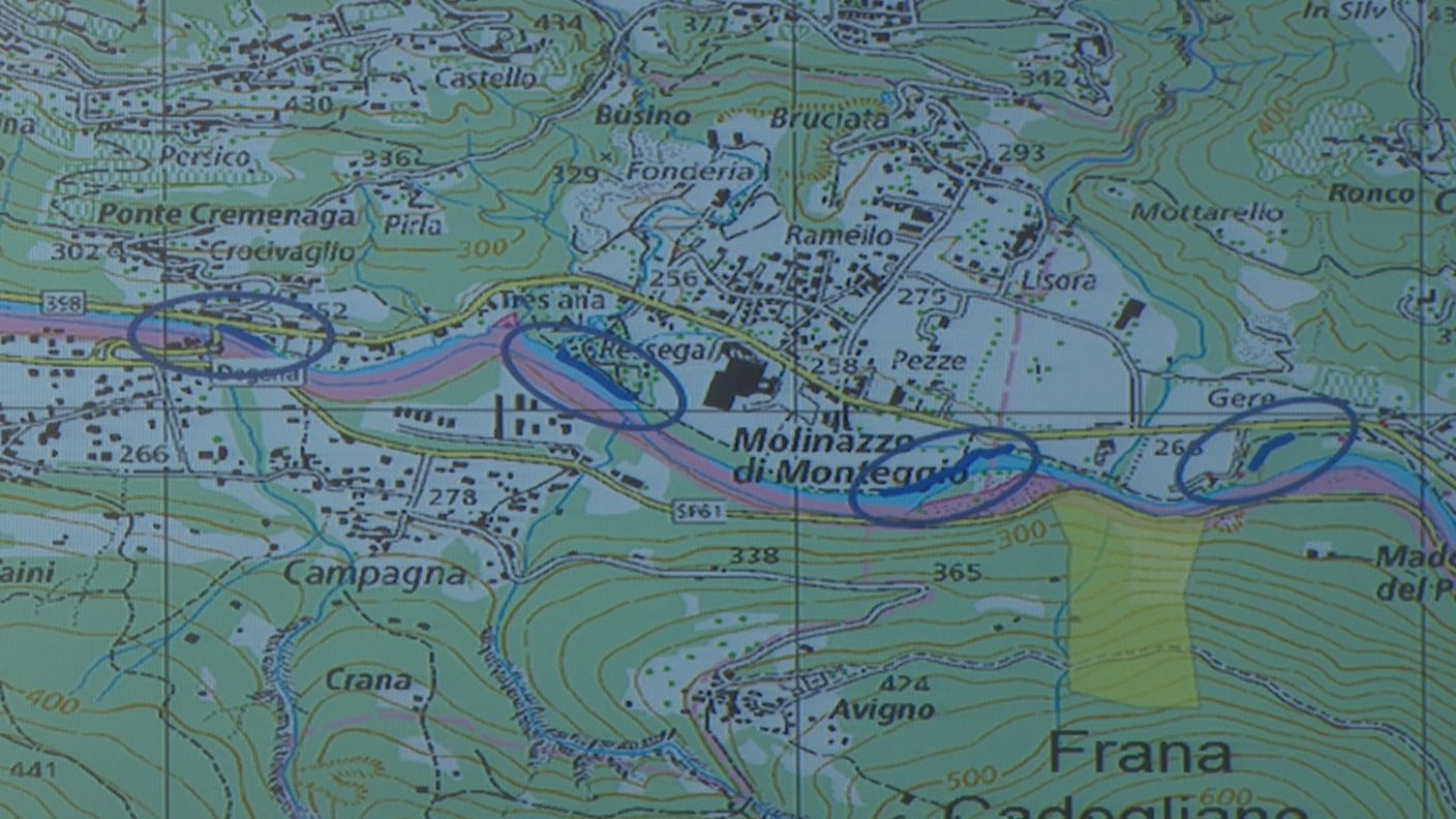 L'area a cavallo del confine interessata dagli interventi