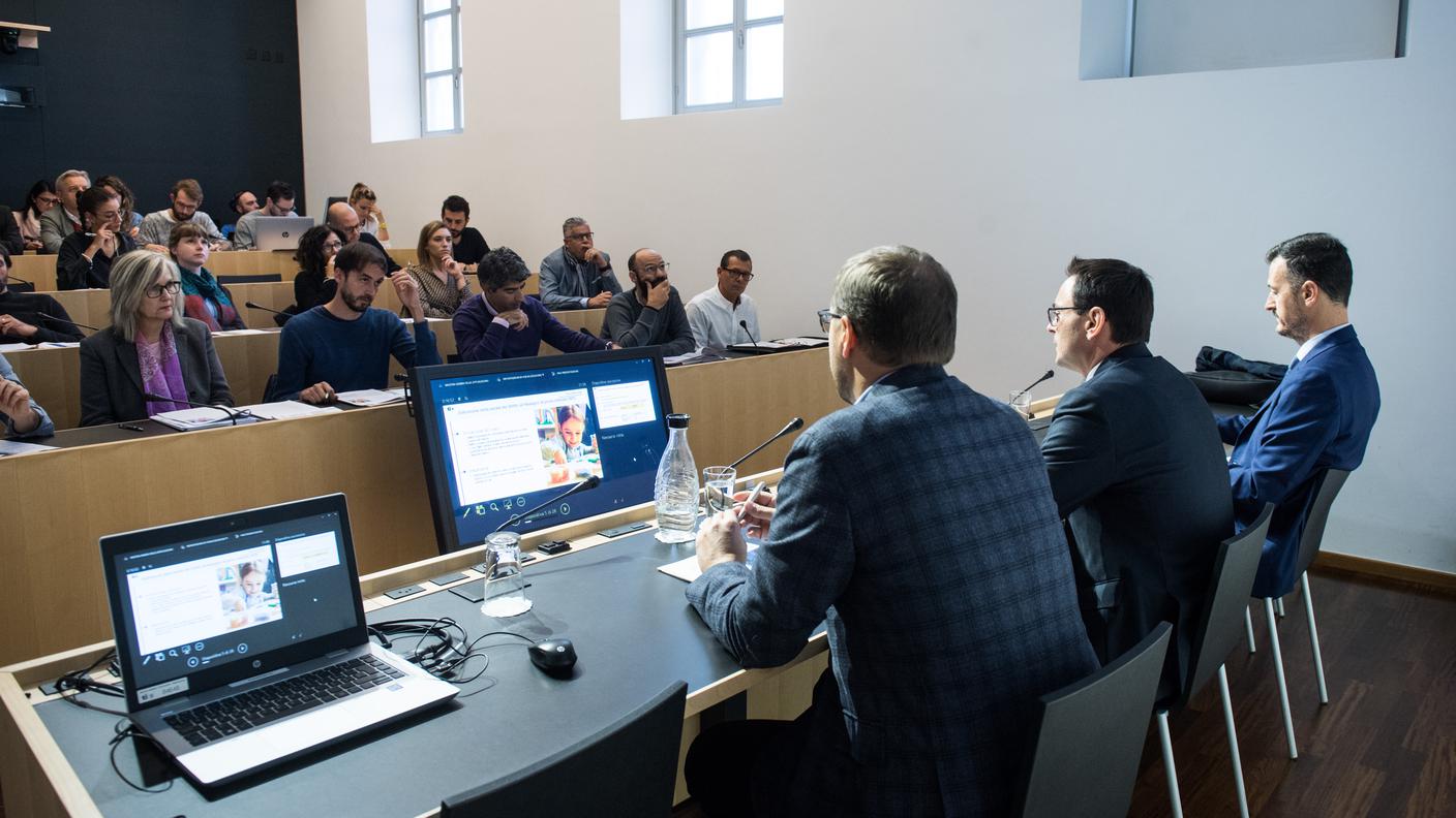 Un momento della conferenza stampa