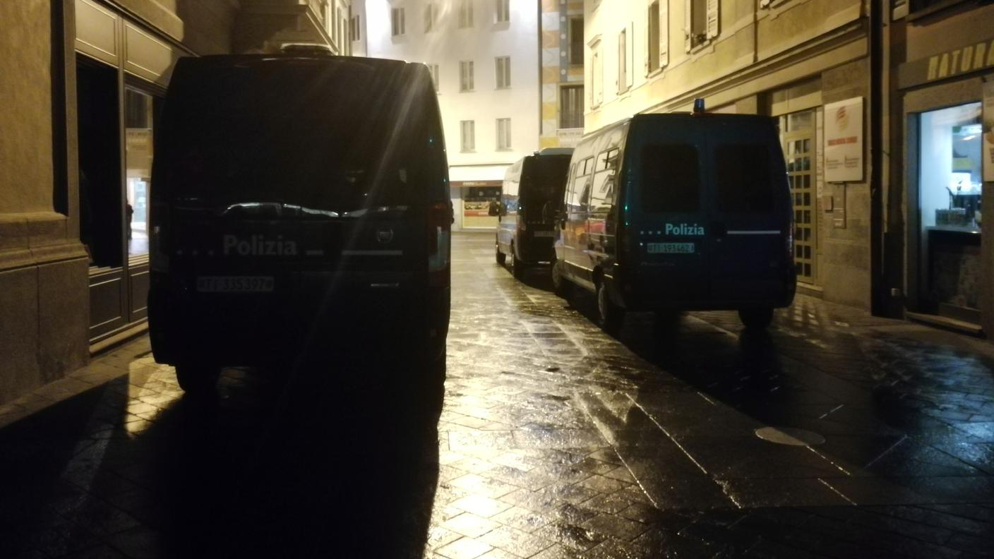 Notevole il dispiegamento di forze in centro a Lugano
