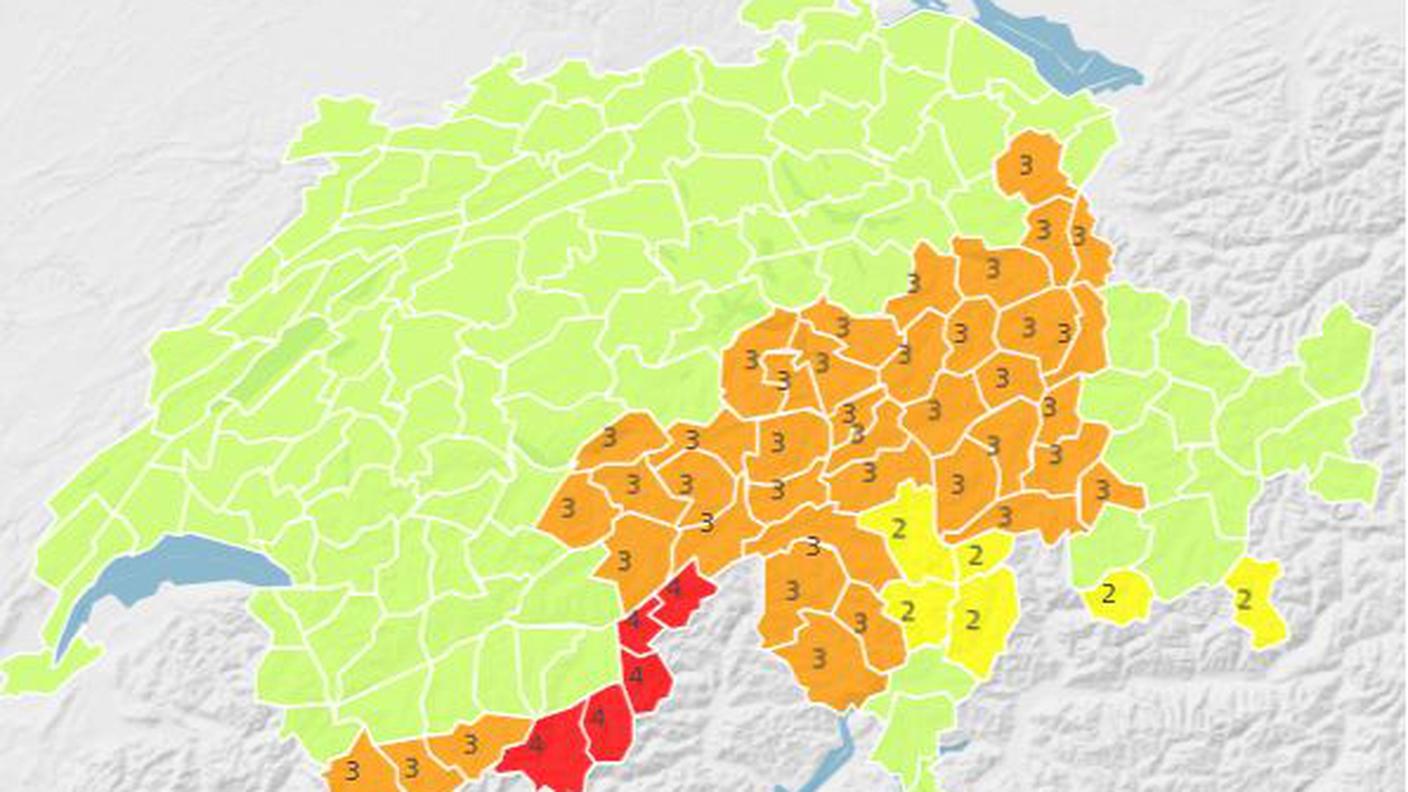 Le zone interessate dall'allerta neve