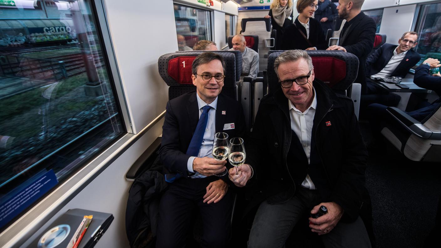 Christian Vitta presidente del Consiglio di Stato ticinese e Andreas Meyer, CEO FFS